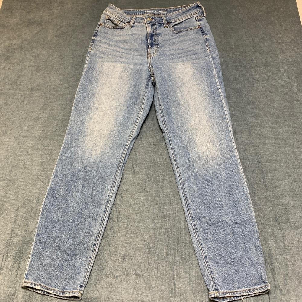 Old Navy Jeans Women 10 Tall Blue Denim Cotton Stretch High Rise OG Straight Leg
